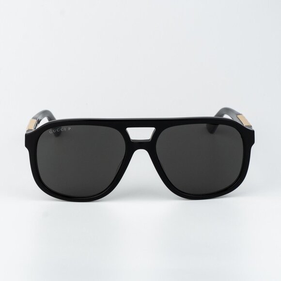 Gucci Women Sunglasses Black Grey Polarized Pilot GG1188S 001 BRAND NEW main image 5